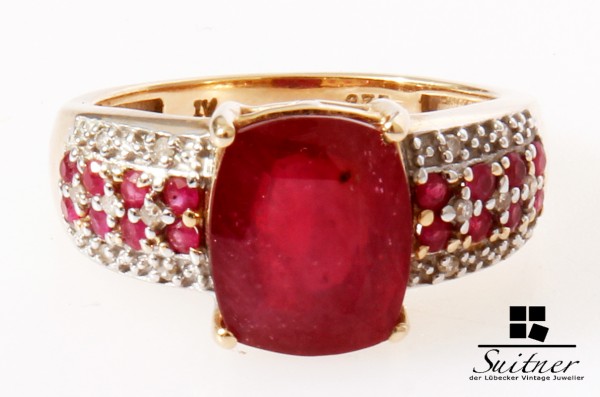 großer Rubin Ring von Harry Ivens aus Gold mit Diamanten Ruby IV