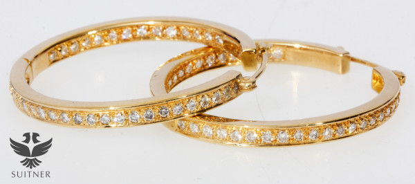Unikat - XL Creolen mit 1,06ct Brillanten 750 Gold - beidseitig aufgefasst NP 9.300,-
