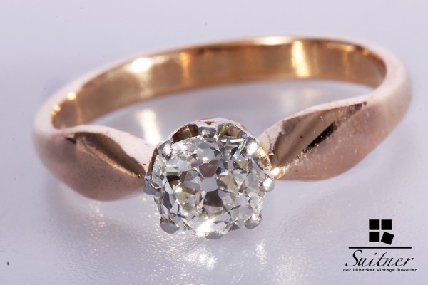 Diamant Ring mit ca. 0,60 ct 585 Roségold Gr. 57