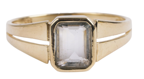 zeitloser Ring mit Baguette Aquamarin in 585 Gold - ca. 1.00ct.