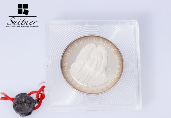 selten 20 Mark DDR Händel 1984 Silber PP verplombt