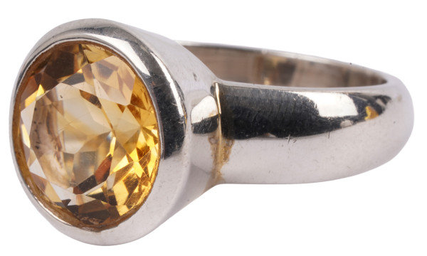 Unikat 5,00 ct. Citrin Ring aus 925 Silber Handarbeit Gr. 56 Lübeck