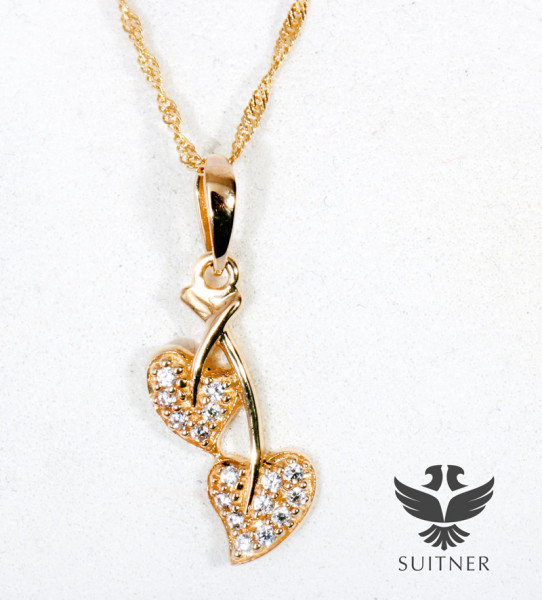 zarte Herz Kette 585 Gelbgold