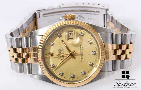 Rolex Datejust 16013 mit Diamanten Zifferblatt Factory mit Papieren