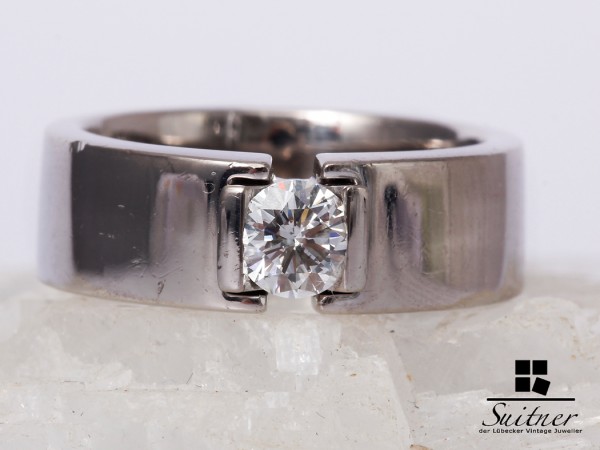 Ring 750 Weißgold Brillant ca. 0,57 ct. Halbkaräter klassisch Top Wesselton
