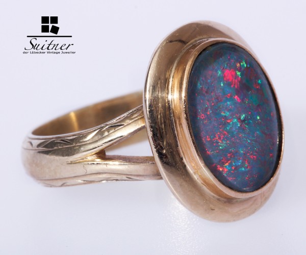 Ring mit Opal- Triplette 333 Gold Gr.59 60