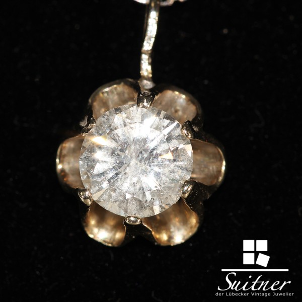 Kette Weißgold 585 Brillant Solitär ca. 1,50 ct. - XL - weiß - Luxus pur