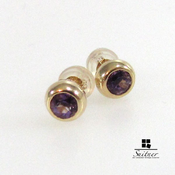 Amethyst Ohrstecker aus 585 Gold