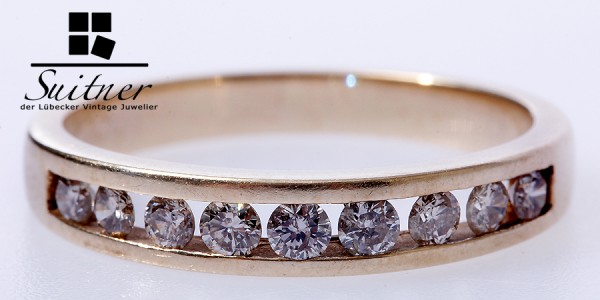 Brillant Ring 585 Gelbgold zus. ca. 0,50 ct Gr. 59