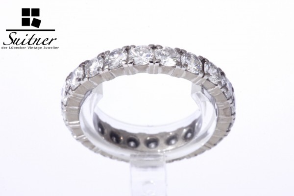 Memoire Ring Memory 20 Brillanten 2,00ct. 585 Weißgold Wertgutachten Gr 54