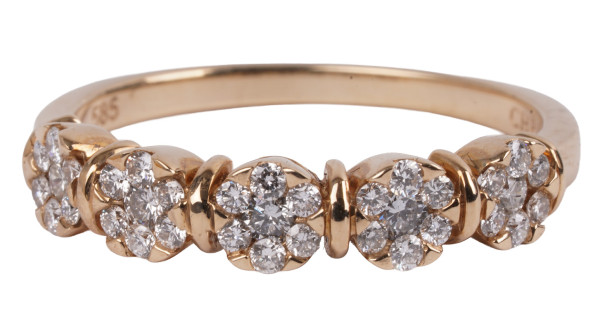 Christ Ring ca, 0,65ct. Brillanten und 585 Gold GR 58 Blütenförmig