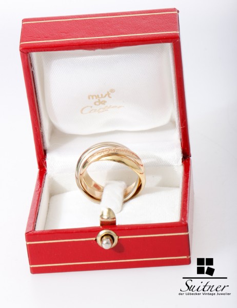 Cartier Trinity Ring mit Box 750 Gold Gr. 55 Luxus Klassiker