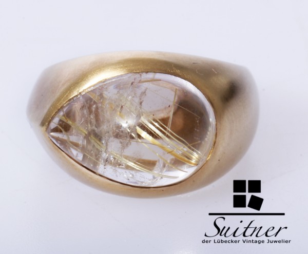 Marc O` Polo Ring aus 585 Gold Tropfenförmiger Rutile Gr. 56 Design Matt