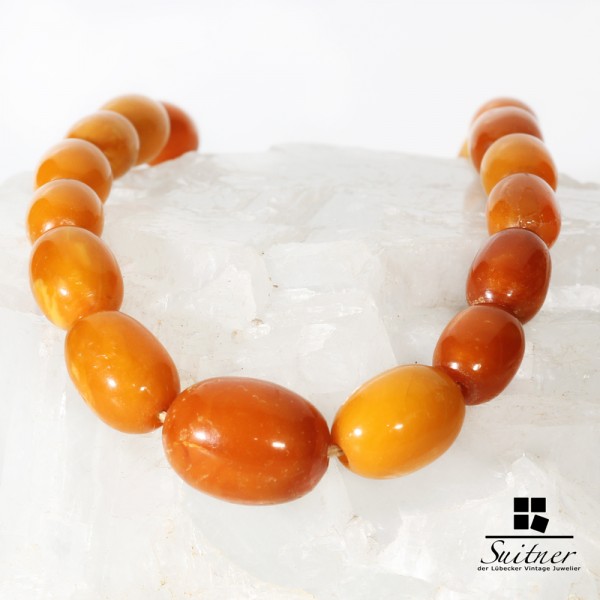 antike Bernstein Butterscotch Oliven Kette - real Amber Prayer Beads