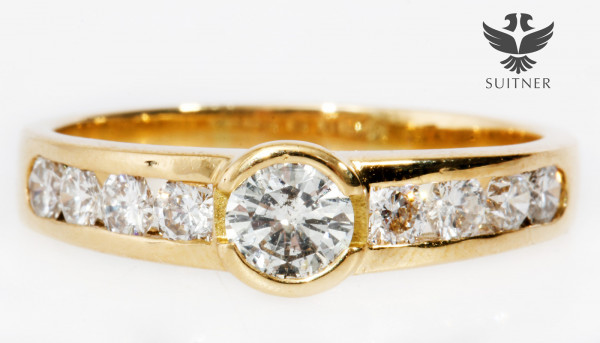 moderner Bandring mit 1,02ct Brillanten aus 750 Gold - zeitloses Design