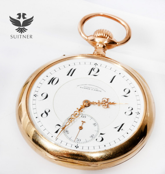 Open Face Taschenuhr Lange & Söhne DUF 585 Gold 1913 Glashütte