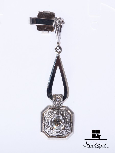 Art Deko Anhänger Pendant Platin 585 Gold Diamant für Lavaliere