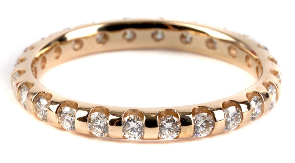 wertvoller Memory Ring 24 Brillanten aus 585 Gold Diamanten RG 54