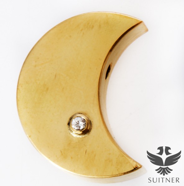 Niessing Mond Anhänger mit Brillant aus 750 Gold Halbmond Schieber Moon