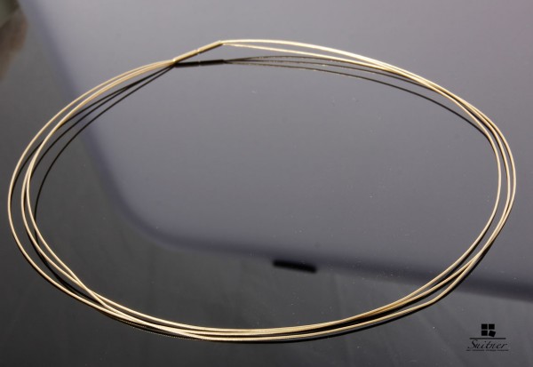 Omega Kette 585 Gold 3 - Fach Reif Dreifach Drahtkette Collier