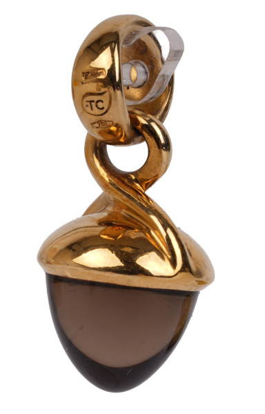 Tamara Comolli Mikado Rauchquarz 750 Gold Brauner Cabochon
