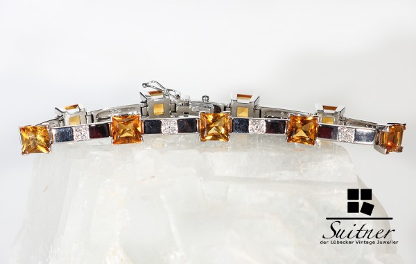 Armband mit Madeira Citrinen und Brillanten 750 Weißgold NP 3300,-