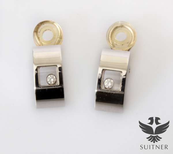 Chopard, Happy Diamonds Square Ohrclips, Brillanten, 750er Weißgold