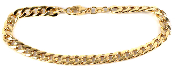 Panzerarmband gefertigt aus 375 Gelbgold Länge 19 cm