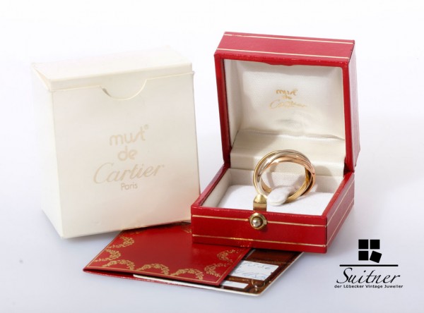 Cartier Trinity Ring 750 Gold Gr 56 neuwertig Original verpackt mit Papieren