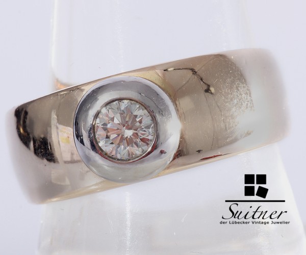 wertvoller Christ Brillant Ring 585 Gold 0,40 ct. Gr 58 Expertise 2700,-