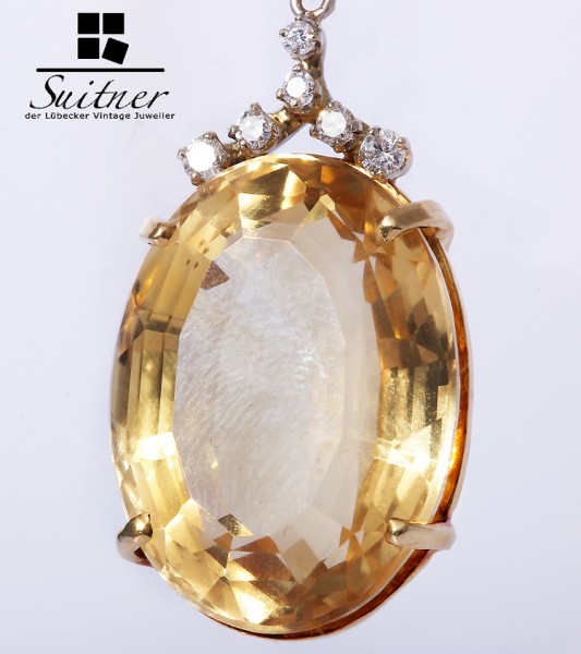 wertvolles Luxus Collier mit Brillanten Citrin ca. 30,00 ct. aus 750 Gold