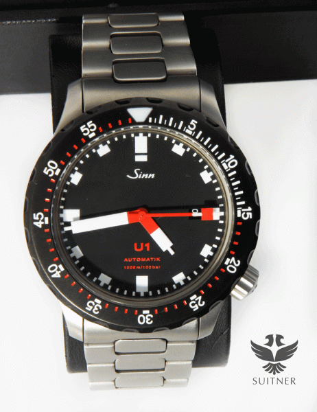 Sinn U1 B SDR FullSet - Black Steel Taucheruhr aus U-Boot Stahl Automatik 44mm