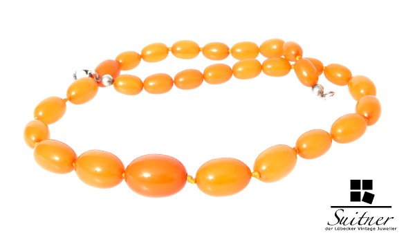 Bernstein Kette Butterscotch XL real Amber Prayer Beads 43,3 gr.