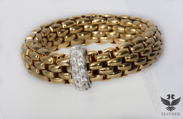 FOPE Flex it Ring Diamanten Größe L/XL 64 - 750 Gold mit Brillanten Vendôme