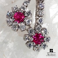1,81ct. Juwelen Ohrringe / Hänger Pink Saphir 750 Gold Rubin Brillanten 1,81ct. Juwelen Ohrringe / Hänger Pink Saphir 750 Gold Rubin Brillanten