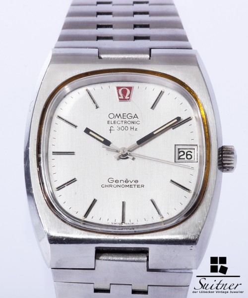 Omega Electronic f300Hz Chronometer seltene Uhr - Stahl Band