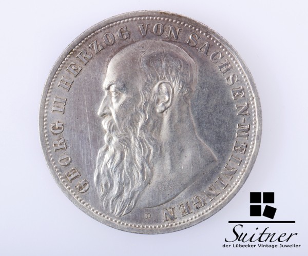 3 Mark Sachsen - Meiningen 1913 D VZ Georg II - selten
