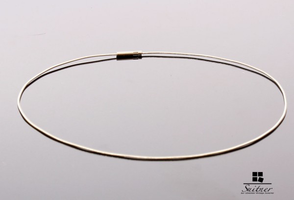 Niessing Reif Halsreif 750 Weißgold 42 cm Gold Schnurr Omega Kette