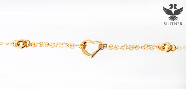 modernes Armband aus 750 Gold Gelbgold mit Herzen - Liebe Bracelet Love