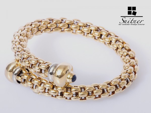 Fope Flex Armband Gold 750 Saphire Diva ? XXL 75 gr.