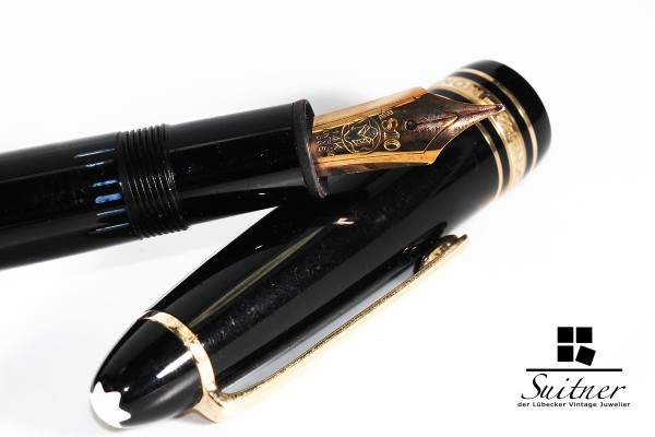 Füllfederhalter Montblanc 146 in schwarz mit 585 Gold Feder M Füller