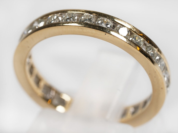kompletter 1,52ct Memorie Ring Brillanten 750 Gold Kanalfassung Gr. 53