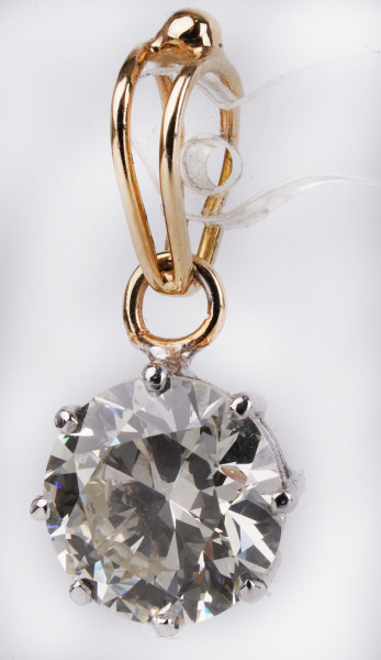 2,27ct Solitär Brillant Anhänger 585 Gold Gleiter Unikat mit DPL Expertise
