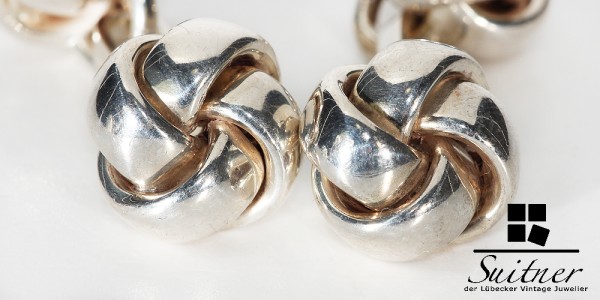 Art Deco Manschettenknöpfe 835 Silber Knoten Design Seefahrt Marine Cuff Links