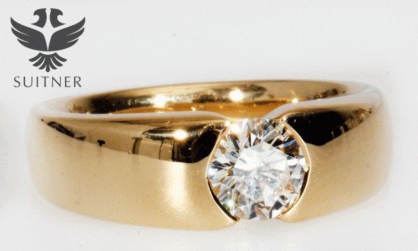 wertvoller 1,00ct. Spannring mit Brillant - Unikat 750 Gold Top Wesselton NP: 25.000,-