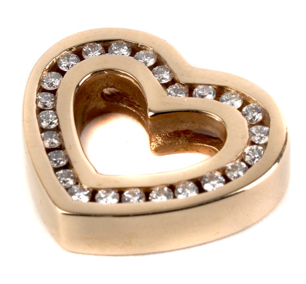 Unikat Herzanhänger als Gleiter aus 585 Gold mit 0,38ct. Brillanten