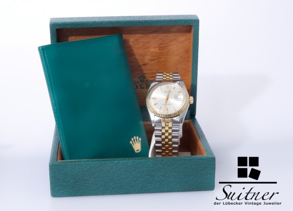 seltene Rolex Datejust Ref 1601 Stahl / Gold mit Box und Kaufbeleg 1977