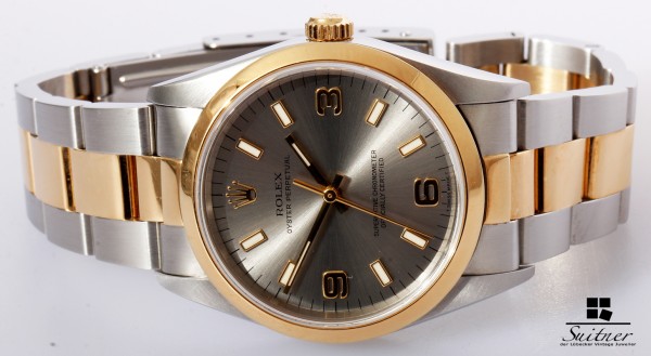 Rolex OP Oyster Perpetual Stahl Gold Automatik 14203 neuwertig 1996