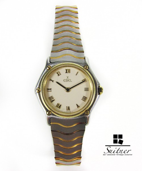 gesuchte Ebel Classic Wave Lady Stahl 750 Gold feiner Luxus