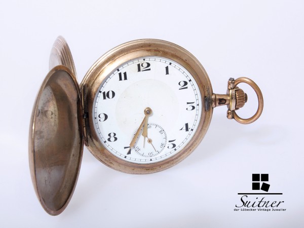 Junghans Taschenuhr vergoldet Savonette